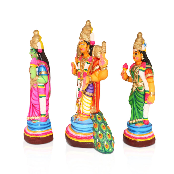 Murugan Valli Deivanai Paper Mache Golu Bommai Set - 18 x 9 Inches | Giri Golu Doll/ Navaratri Golu Bomma/Gombe