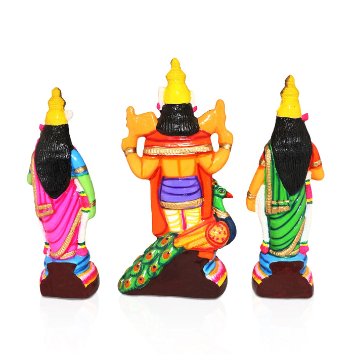 Murugan Valli Deivanai Paper Mache Golu Bommai Set - 18 x 9 Inches | Giri Golu Doll/ Navaratri Golu Bomma/Gombe