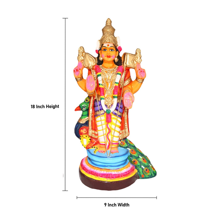 Murugan Valli Deivanai Paper Mache Golu Bommai Set - 18 x 9 Inches | Giri Golu Doll/ Navaratri Golu Bomma/Gombe