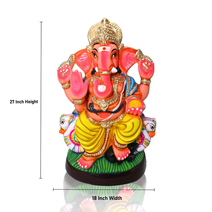 Annam Vinayagar Paper Mache Golu Bommai - 27 x 18 Inches | Giri Golu Doll/ Navaratri Golu Bomma/Gombe/Bommai