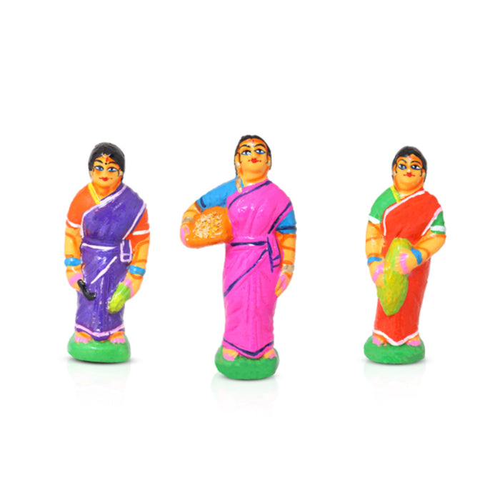 Agriculture Clay Golu Bommai Set - 7 x 7 Inches | Giri Golu Doll/ Navaratri Golu Bomma/Gombe/Bommai