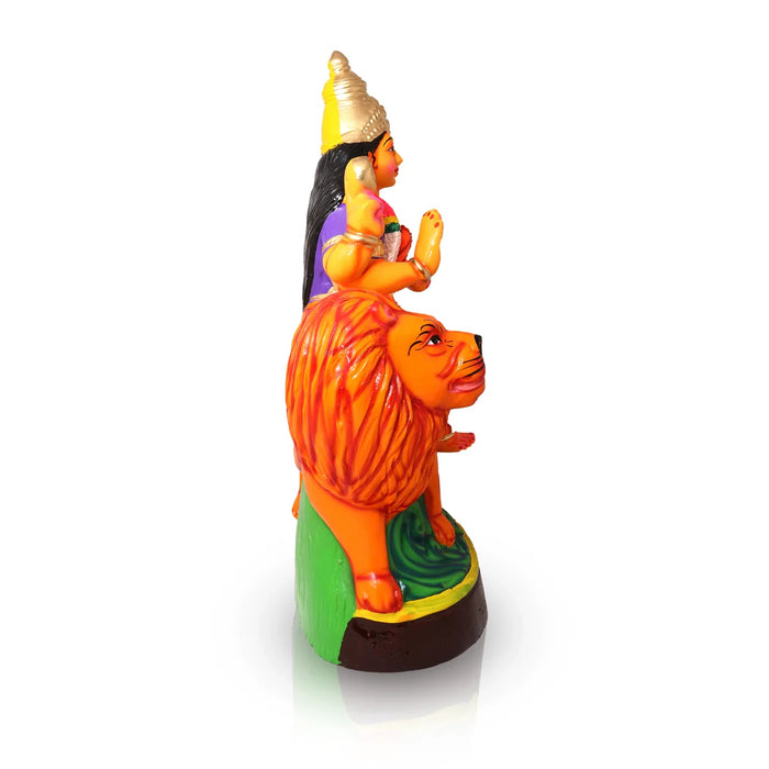 Simhavahini Durga Paper Mache Golu Bommai - 20 Inches | Giri Golu Doll/ Navaratri Golu Bomma/Gombe/Bommai