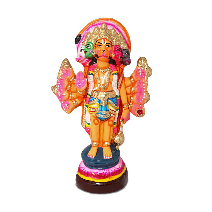 Panchamukha Anjaneya Paper Mache Golu Bommai - 14 Inches | Giri Golu Doll/ Navaratri Golu Bomma/Gombe/Bommai