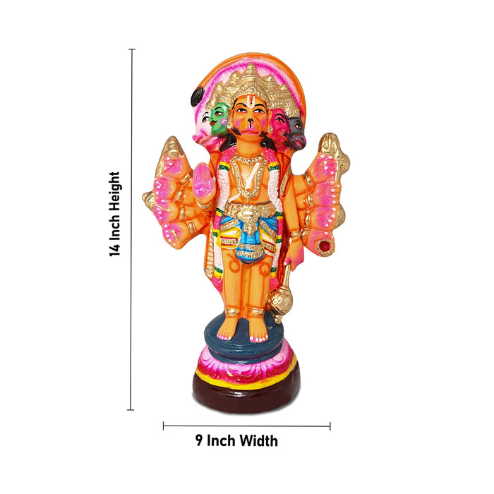 Panchamukha Anjaneya Paper Mache Golu Bommai - 14 Inches | Giri Golu Doll/ Navaratri Golu Bomma/Gombe/Bommai