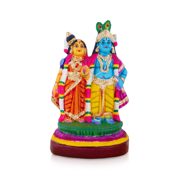 Radha Krishna Paper Mache Golu Bommai - 14 x 8 Inches | Giri Golu doll/ Navaratri Golu Bomma/ Gombe