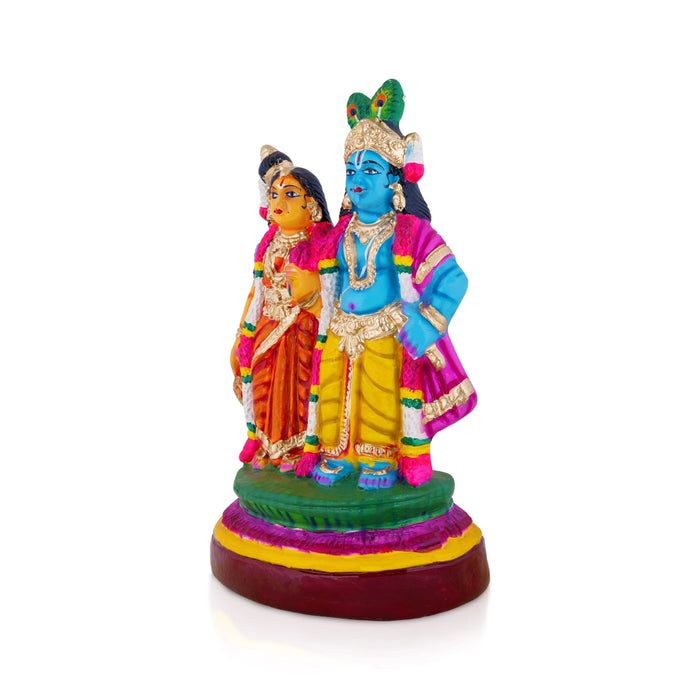 Radha Krishna Paper Mache Golu Bommai - 14 x 8 Inches | Giri Golu doll/ Navaratri Golu Bomma/ Gombe