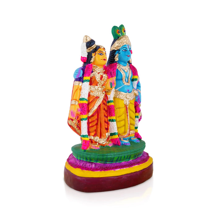 Radha Krishna Paper Mache Golu Bommai - 14 x 8 Inches | Giri Golu doll/ Navaratri Golu Bomma/ Gombe