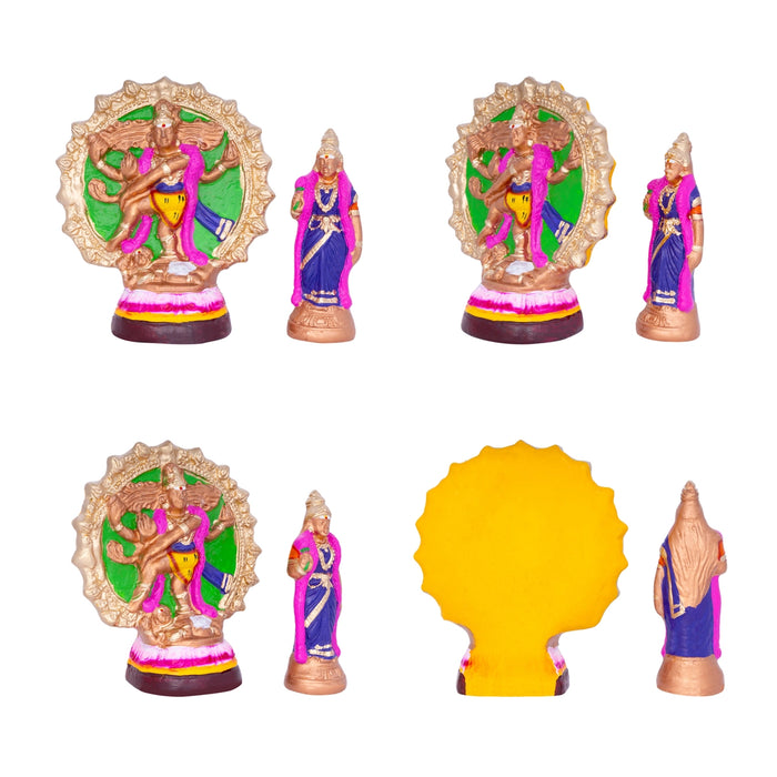 Shiv Pancha Bootha Sthalam Paper Mache Golu Bommai Pair - 10 X 8 Inches | Giri Golu Doll/ Navaratri Gombe