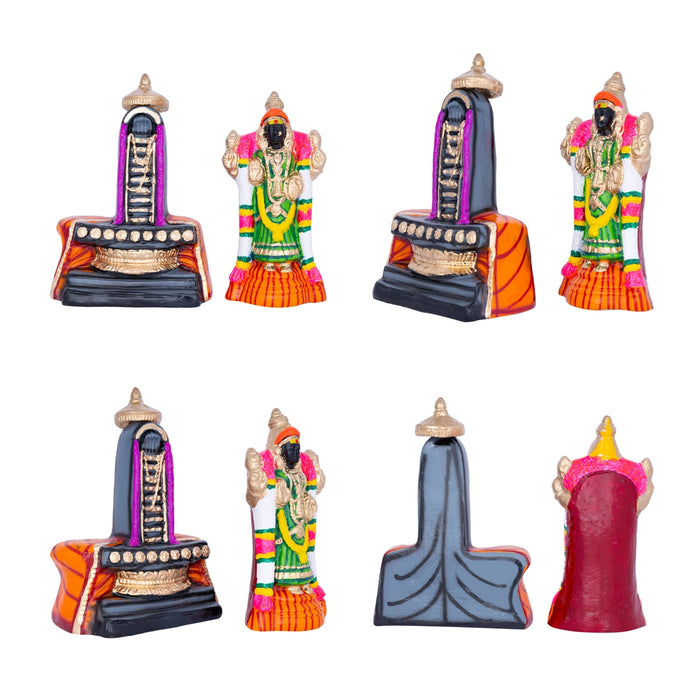 Shiv Pancha Bootha Sthalam Paper Mache Golu Bommai Pair - 10 X 8 Inches | Giri Golu Doll/ Navaratri Gombe