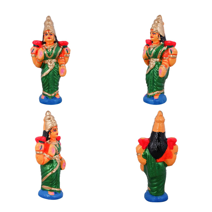 Meenakshi Kalyanam Clay Golu Bommai Set - 10 x 8 Inches | Giri Golu Doll/ Navaratri Golu Bomma/ Gombe/ Bommai