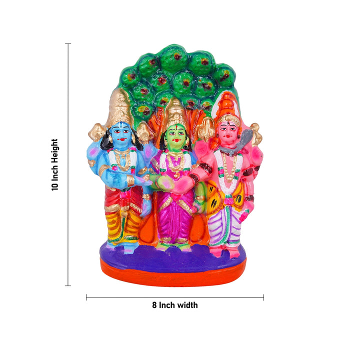 Meenakshi Kalyanam Clay Golu Bommai Set - 10 x 8 Inches | Giri Golu Doll/ Navaratri Golu Bomma/ Gombe/ Bommai