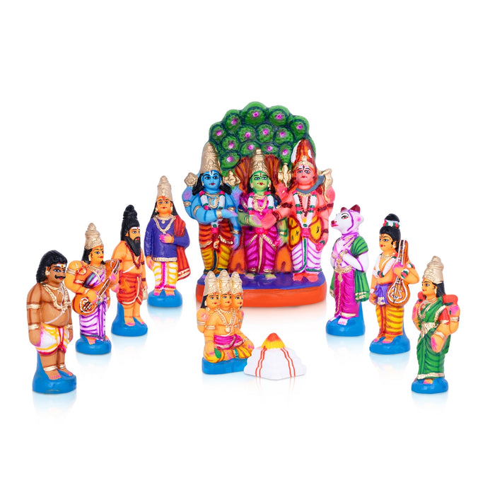 Meenakshi Kalyanam Paper Mache Golu Bommai Set- 11 X 8 Inches | Navaratri Golu Gombe/Giri Golu Doll/Navratri Decor