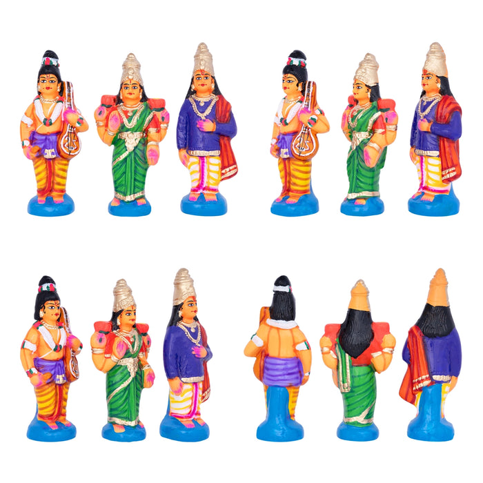 Meenakshi Kalyanam Paper Mache Golu Bommai Set- 11 X 8 Inches | Navaratri Golu Gombe/Giri Golu Doll/Navratri Decor