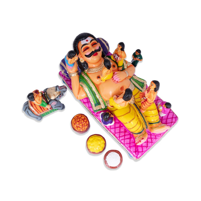 Kumbhakarna Paper Mache Golu Bommai Set - 9 X 17.5 Inches | Navaratri Golu Gombe/Giri Golu Doll/ Navratri Decor