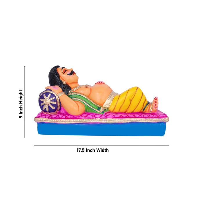 Kumbhakarna Paper Mache Golu Bommai Set - 9 X 17.5 Inches | Navaratri Golu Gombe/Giri Golu Doll/ Navratri Decor