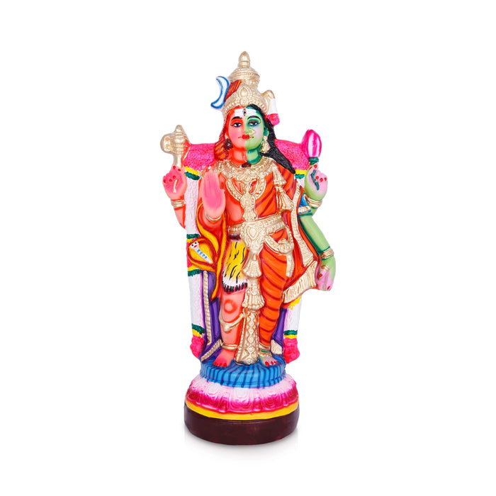 Arthanareeswarar Statue Paper Mache Golu Bommai - 21 X 8 Inches | Navaratri Golu Gombe/ Giri Golu Doll