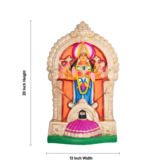 Aadi Shakti Statue Paper Mache Golu Bommai- 20 X 13 Inches | Navaratri Golu Gombe/Giri Golu Doll/Navratri Decor