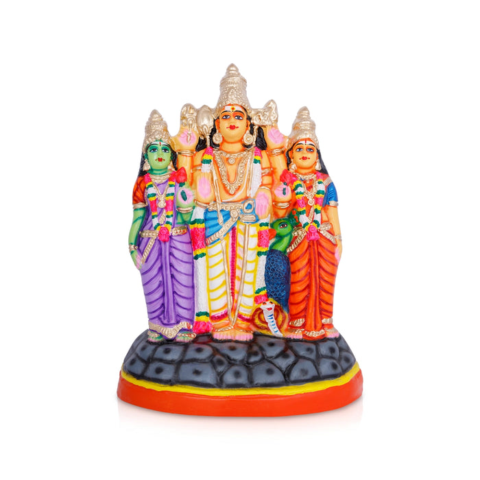 Murugan Valli Deivanai Statue Paper Mache Golu Bommai - 16 X 10 Inches | Navaratri Golu Gombe/ Giri Golu Doll