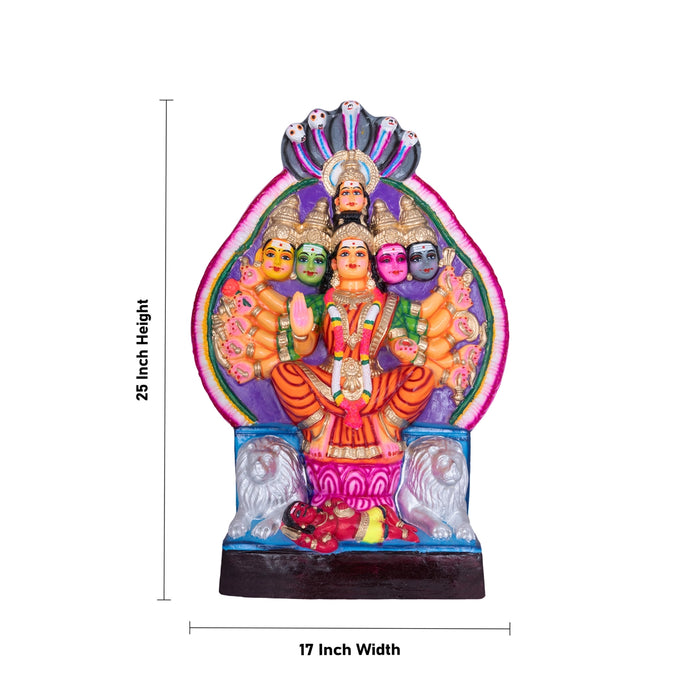 Tripura Bhairavi Paper Mache Golu Bommai- 25 X 17 Inches | Navaratri Golu Gombe/Giri Golu Doll/ Navratri Decor