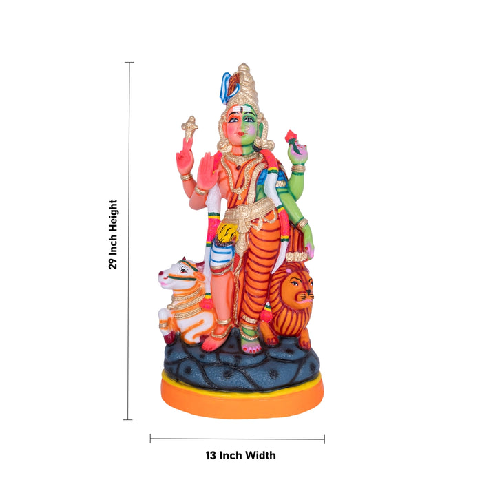Arthanareeswarar Statue Paper Mache Golu Bommai - 29 X 13 Inches | Navaratri Golu Gombe/ Giri Golu Doll