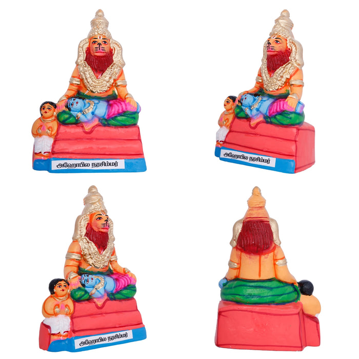 Nava Narasimha Idol Paper Mache Golu Bommai Set- 10 X 6 Inches | Giri Golu Doll/Navaratri Gombe/Navratri Decor