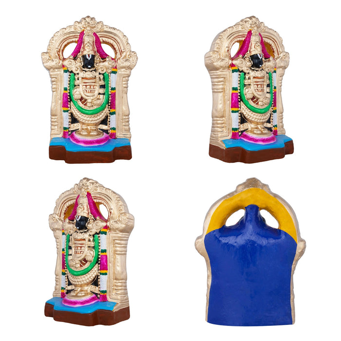 Perumal Thayar Clay Golu Bommai Pair - 10 x 6 Inches | Giri Golu Doll/ Navaratri Golu Bomma/Gombe/Bommai