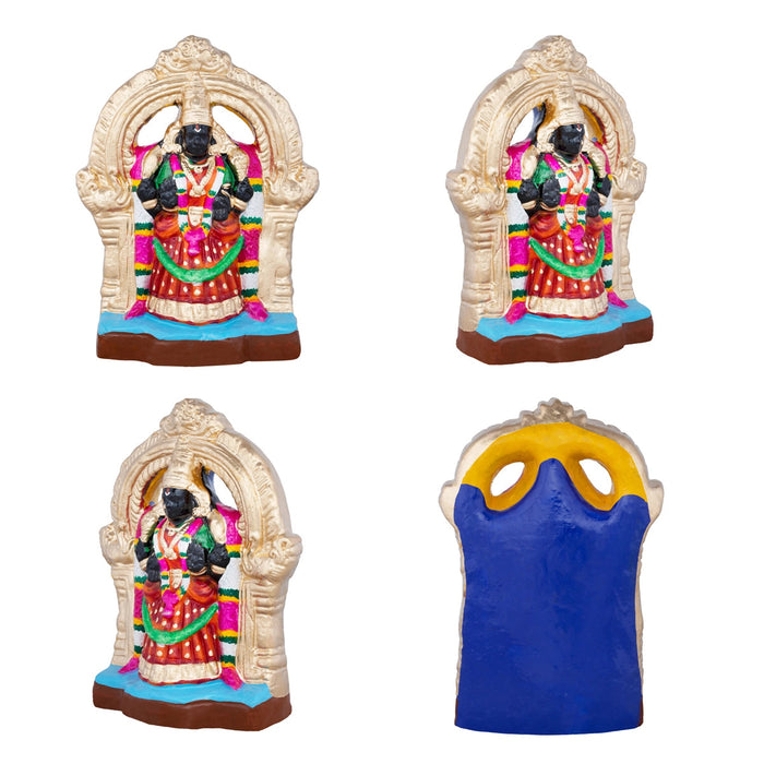 Perumal Thayar Clay Golu Bommai Pair - 10 x 6 Inches | Giri Golu Doll/ Navaratri Golu Bomma/Gombe/Bommai