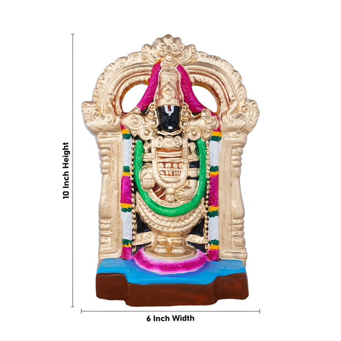 Perumal Thayar Clay Golu Bommai Pair - 10 x 6 Inches | Giri Golu Doll/ Navaratri Golu Bomma/Gombe/Bommai