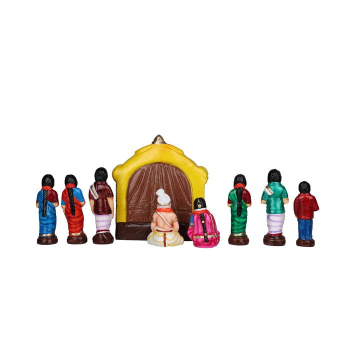 Kalyanam Clay Golu Bommai Set - 10 x 8 Inches | Giri Golu Doll/ Navaratri Golu Bomma/Gombe/Bommai