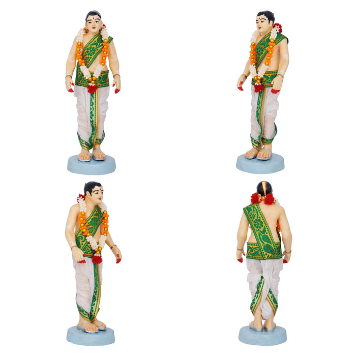 Iyer Wedding Clay Golu Bommai Pair - 9 x 3 Inches | Giri Golu Doll/ Navaratri Golu Bomma/Gombe/Bommai
