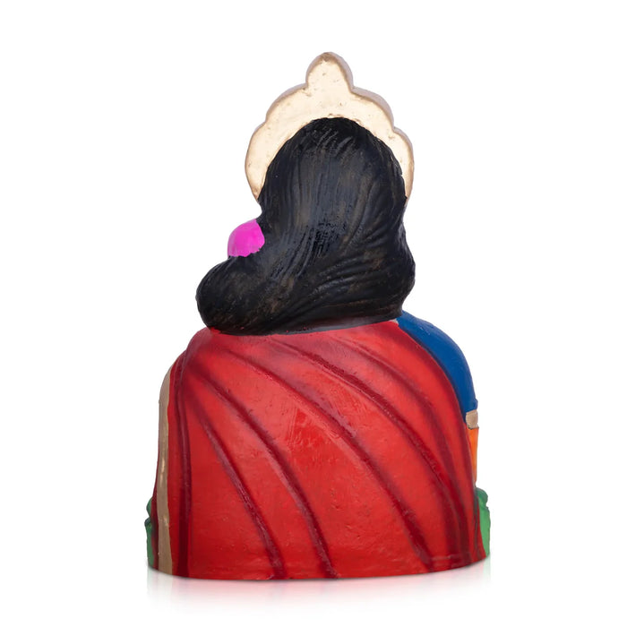 Gowri Face Clay Golu Bommai - 10 x 5.5 Inches | Giri Golu Doll/ Navaratri Golu Bomma/Gombe/Bommai