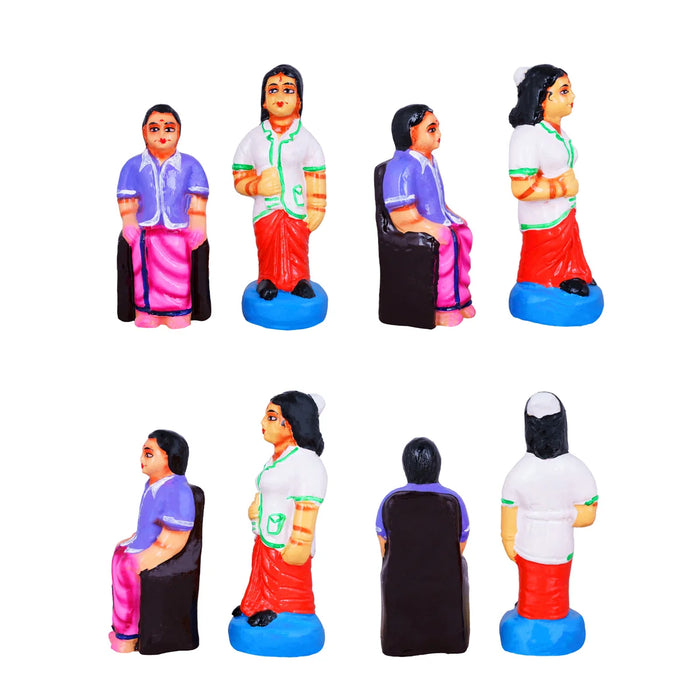 Doctor Clay Golu Bommai Set - 7 x 3 Inches | Giri Golu Doll/ Navaratri Golu Bomma/Gombe/Bommai