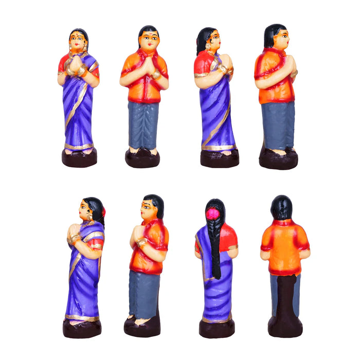 Pillayar Kovil Clay Golu Bommai Set - 7 x 4 Inches | Giri Golu Doll/ Navaratri Golu Bomma/Gombe/Bommai