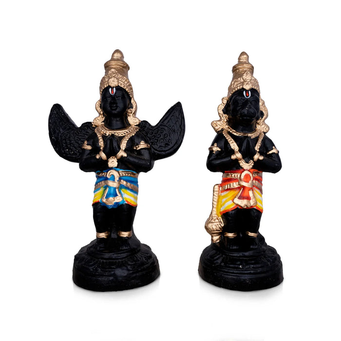 Garudan Hanuman Clay Golu Bommai Pair - 14 x 8.5 Inches | Giri Golu Doll/ Navaratri Golu Bomma/Gombe/Bommai