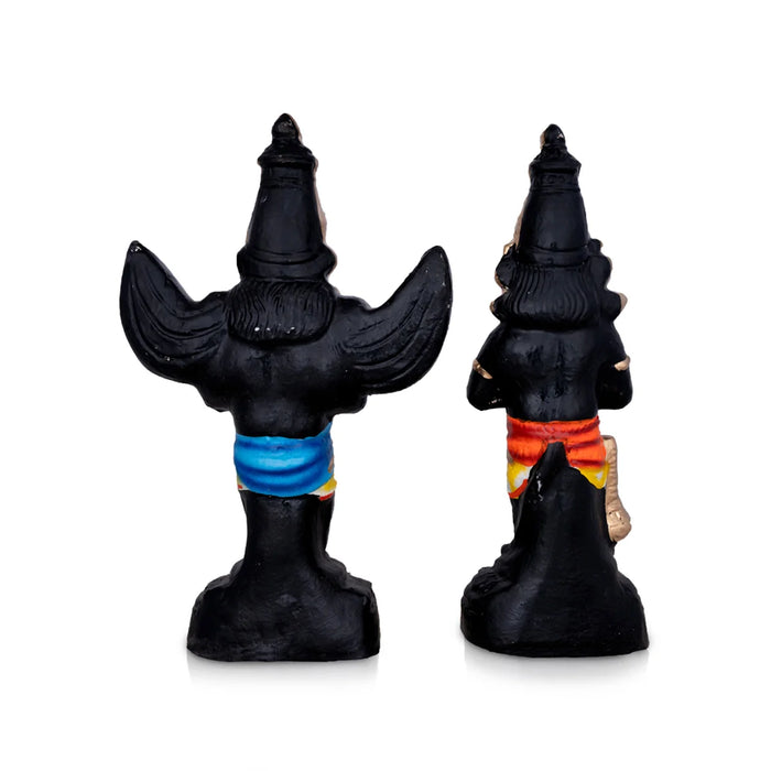 Garudan Hanuman Clay Golu Bommai Pair - 14 x 8.5 Inches | Giri Golu Doll/ Navaratri Golu Bomma/Gombe/Bommai