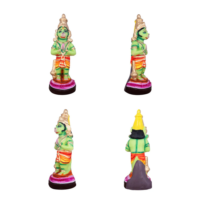 Garudan Hanuman Clay Golu Bommai Pair - 14 x 8.5 Inches | Giri Golu Doll/ Navaratri Golu Bomma/ Multicoloured Gombe