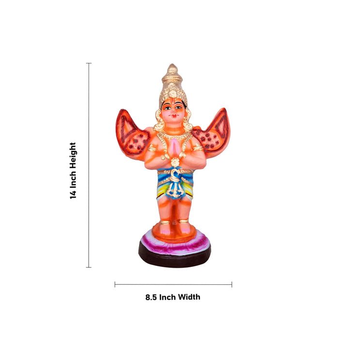 Garudan Hanuman Clay Golu Bommai Pair - 14 x 8.5 Inches | Giri Golu Doll/ Navaratri Golu Bomma/ Multicoloured Gombe