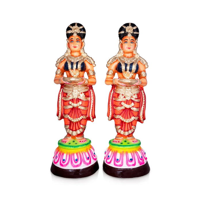 Paavai Vilakku Paper Mache Golu Bommai - 24 x 7 Inches | Giri Golu Doll/ Navaratri Golu Bomma/Gombe/Bommai