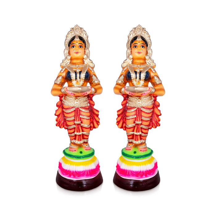 Paavai Vilakku Paper Mache Golu Bommai - 18 x 7 Inches | Giri Golu Doll/ Navaratri Golu Bomma/Gombe/Bommai