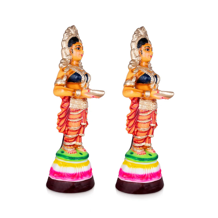 Paavai Vilakku Paper Mache Golu Bommai - 18 x 7 Inches | Giri Golu Doll/ Navaratri Golu Bomma/Gombe/Bommai