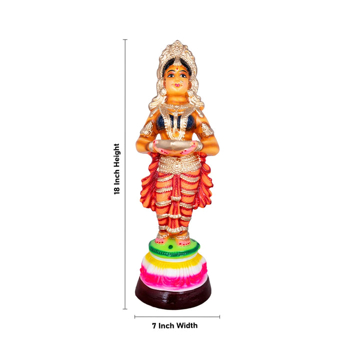 Paavai Vilakku Paper Mache Golu Bommai - 18 x 7 Inches | Giri Golu Doll/ Navaratri Golu Bomma/Gombe/Bommai