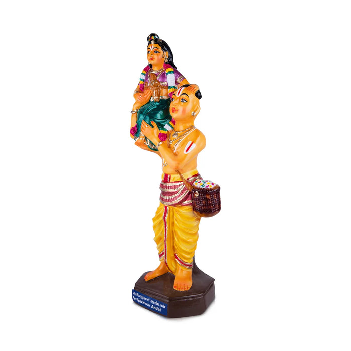 Periyazhwar Andal Paper Mache Golu Bommai - 17 x 9 Inches | Giri Golu Doll/ Navaratri Golu Bomma/Gombe/Bommai