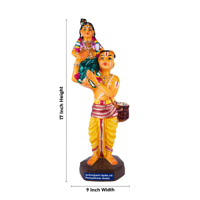 Periyazhwar Andal Paper Mache Golu Bommai - 17 x 9 Inches | Giri Golu Doll/ Navaratri Golu Bomma/Gombe/Bommai