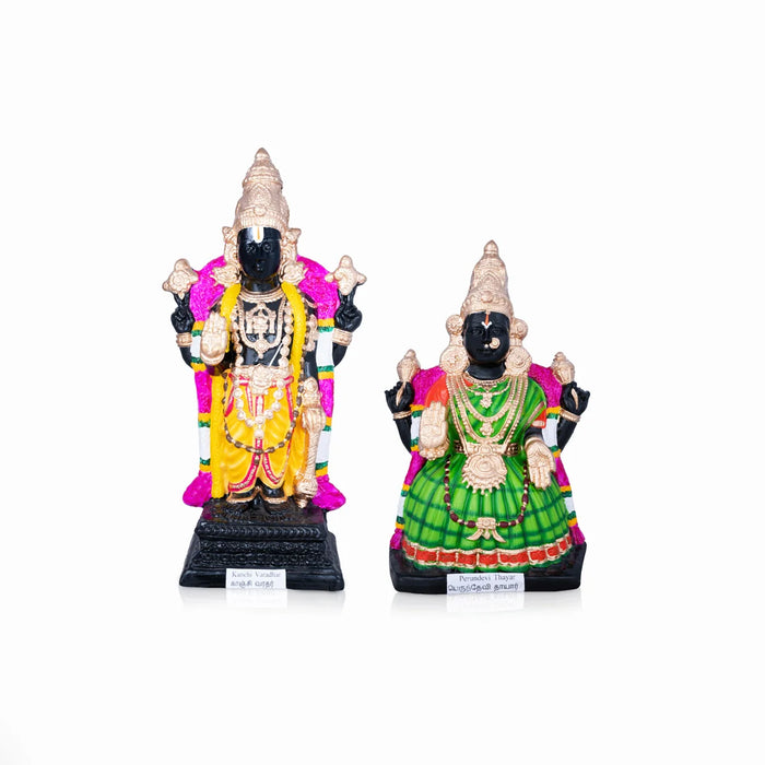 Kanchi Varadharaja Perumal Thayar Paper Mache Golu Bommai Pair - 26 x 12 Inches | Giri Golu Doll