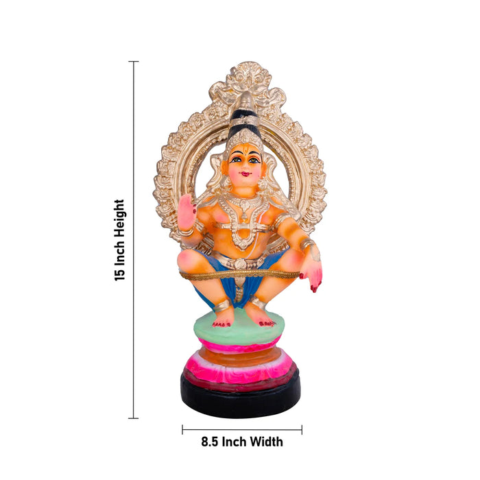 Ayyappan Paper Mache Golu Bommai - 15 x 8.5 Inches | Giri Golu Doll/ Navaratri Golu Bomma/Gombe/Bommai