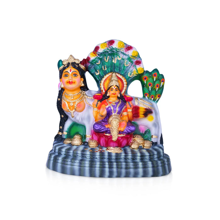 Karpaga Virutcham Kamadhenu Paper Mache Golu Bommai - 16 x 12 Inches | Giri Golu Doll/ Navaratri Golu Bomma