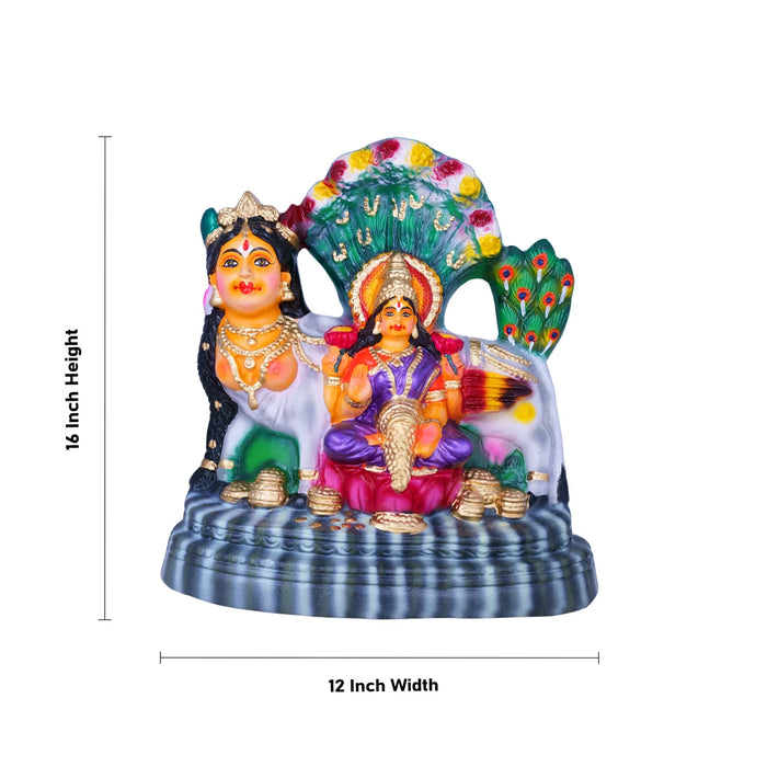 Karpaga Virutcham Kamadhenu Paper Mache Golu Bommai - 16 x 12 Inches | Giri Golu Doll/ Navaratri Golu Bomma