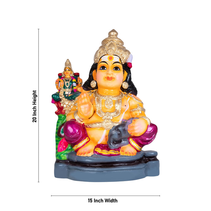 Kubera Lakshmi Statue Paper Mache Golu Bommai- 20 X 15 Inches | Giri Golu Doll/Navaratri Gombe/ Navratri Décor