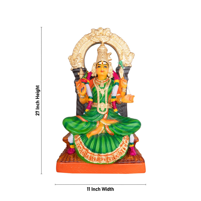 Kamakshi Idol Paper Mache Golu Bommai - 27 X 11 Inches | Navaratri Golu Gombe/ Giri Golu Doll/ Navratri Decor