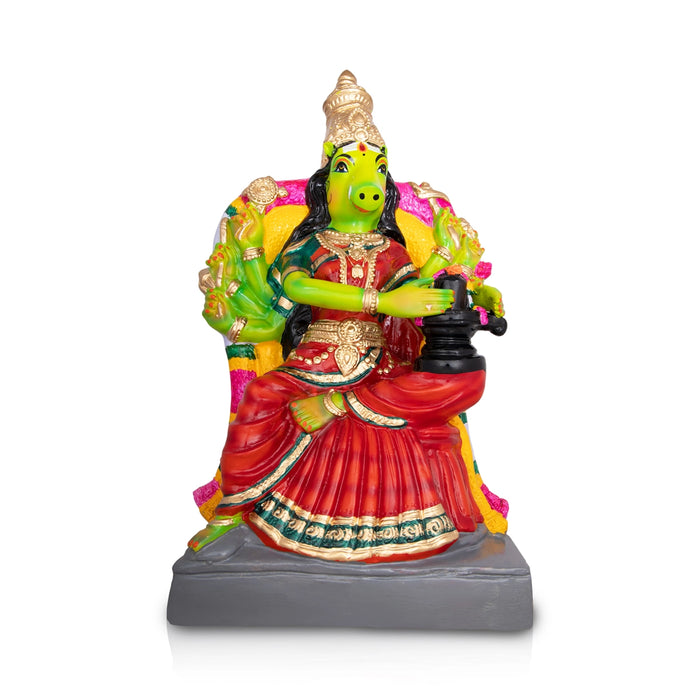 Varahi Amman Statue With Shiv Ling Murti Paper Mache Golu Bommai - 20 X 11.5 Inches | Giri Navaratri Golu Doll
